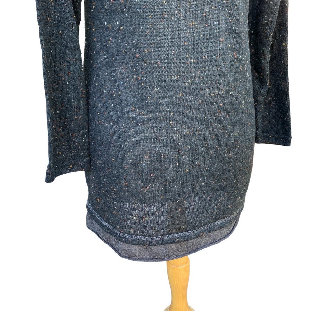 Yak n Yeti Sweater Dress Tunic Gray Speckled Asymmetrical Hem Long Sleeve Scandi - Picture 7 of 10